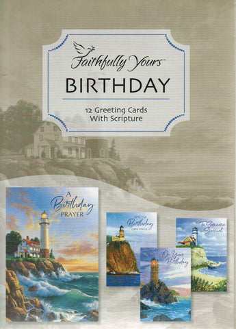 Faithfully Yours Greeting Cards - Birthday: Beacon of Faith