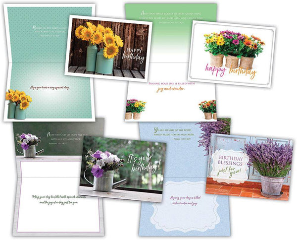 Shared Blessings Greeting Cards - Birthday: Flowers in a Vase
