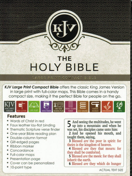 KJV Bible - Christian Art Compact Large Print (Imitation)